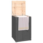 vidaXL Cutie de rufe, gri, 44x44x66 cm, lemn masiv de pin vidaXL Cutie de rufe, gri, 44x44x66 cm, lemn masiv de pin