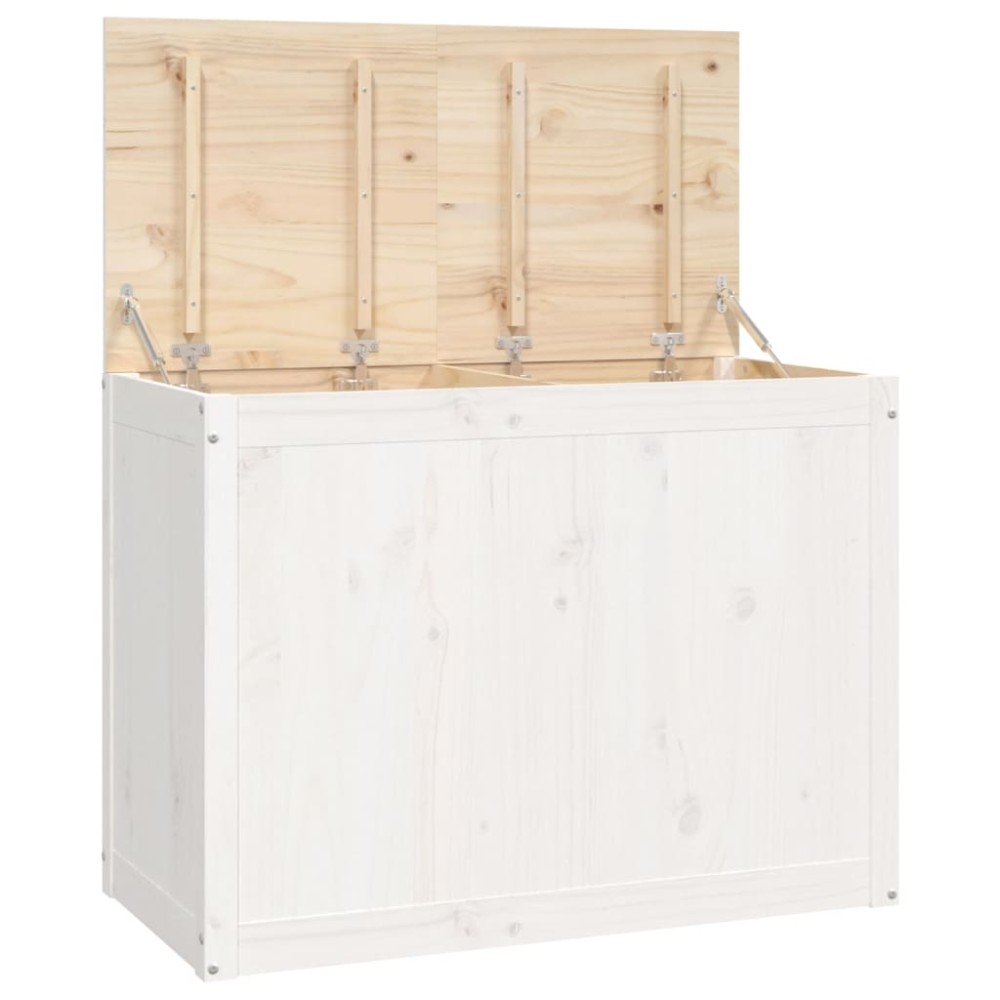 vidaXL Cutie de rufe, alb, 88,5x44x66 cm, lemn masiv de pin