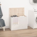 vidaXL Cutie de rufe, alb, 88,5x44x66 cm, lemn masiv de pin vidaXL Cutie de rufe, alb, 88,5x44x66 cm, lemn masiv de pin