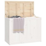 vidaXL Cutie de rufe, alb, 88,5x44x66 cm, lemn masiv de pin vidaXL Cutie de rufe, alb, 88,5x44x66 cm, lemn masiv de pin