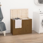 vidaXL Cutie de rufe, maro miere, 88,5x44x66 cm, lemn masiv de pin vidaXL Cutie de rufe, maro miere, 88,5x44x66 cm, lemn masiv de pin
