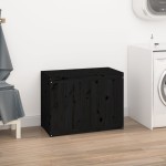 vidaXL Cutie de rufe, negru, 88,5x44x66 cm, lemn masiv de pin vidaXL Cutie de rufe, negru, 88,5x44x66 cm, lemn masiv de pin