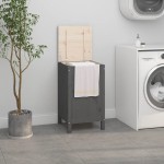 vidaXL Cutie de rufe, gri, 44x44x76 cm, lemn masiv de pin vidaXL Cutie de rufe, gri, 44x44x76 cm, lemn masiv de pin