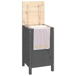 vidaXL Cutie de rufe, gri, 44x44x76 cm, lemn masiv de pin vidaXL Cutie de rufe, gri, 44x44x76 cm, lemn masiv de pin