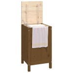 vidaXL Cutie de rufe, maro miere, 44x44x76 cm, lemn masiv de pin vidaXL Cutie de rufe, maro miere, 44x44x76 cm, lemn masiv de pin