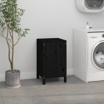 vidaXL Cutie de rufe, negru, 44x44x76 cm, lemn masiv de pin vidaXL Cutie de rufe, negru, 44x44x76 cm, lemn masiv de pin