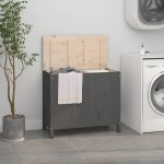 vidaXL Cutie de rufe, gri, 88,5x44x76 cm, lemn masiv de pin vidaXL Cutie de rufe, gri, 88,5x44x76 cm, lemn masiv de pin