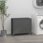 vidaXL Cutie de rufe, gri, 88,5x44x76 cm, lemn masiv de pin vidaXL Cutie de rufe, gri, 88,5x44x76 cm, lemn masiv de pin