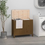 vidaXL Cutie de rufe, maro miere, 88,5x44x76 cm, lemn masiv de pin vidaXL Cutie de rufe, maro miere, 88,5x44x76 cm, lemn masiv de pin