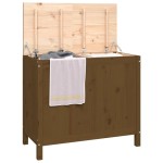vidaXL Cutie de rufe, maro miere, 88,5x44x76 cm, lemn masiv de pin vidaXL Cutie de rufe, maro miere, 88,5x44x76 cm, lemn masiv de pin