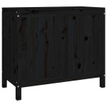 vidaXL Cutie de rufe, negru, 88,5x44x76 cm, lemn masiv de pin vidaXL Cutie de rufe, negru, 88,5x44x76 cm, lemn masiv de pin
