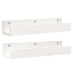 vidaXL Rafturi de perete, 2 buc., alb, 50x12x9 cm, lemn masiv de pin