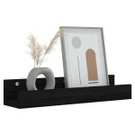 vidaXL Rafturi de perete, 2 buc., negru, 50x12x9 cm, lemn masiv de pin vidaXL Rafturi de perete, 2 buc., negru, 50x12x9 cm, lemn masiv de pin