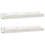 vidaXL Rafturi de perete, 2 buc., alb, 80x12x9 cm, lemn masiv de pin