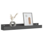vidaXL Rafturi de perete, 2 buc., gri, 80x12x9 cm, lemn masiv de pin