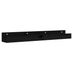 vidaXL Rafturi de perete, 2 buc., negru, 80x12x9 cm, lemn masiv de pin vidaXL Rafturi de perete, 2 buc., negru, 80x12x9 cm, lemn masiv de pin