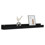 vidaXL Rafturi de perete, 2 buc., negru, 110x12x9 cm, lemn masiv pin vidaXL Rafturi de perete, 2 buc., negru, 110x12x9 cm, lemn masiv pin