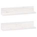 vidaXL Rafturi de perete, 2 buc., alb, 50x11x9 cm, lemn masiv de pin