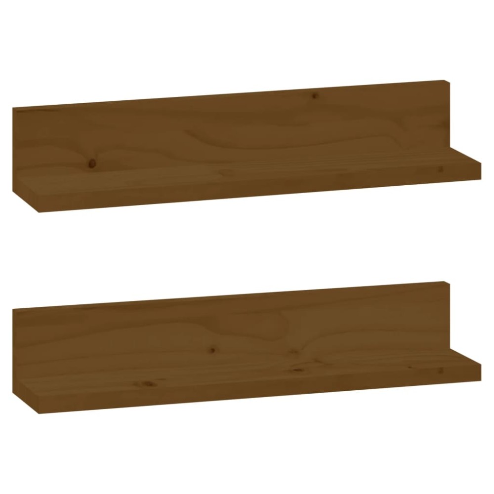 vidaXL Rafturi de perete 2 buc. maro miere 50x11x9 cm lemn masiv pin