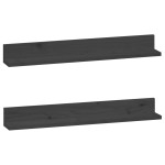 vidaXL Rafturi de perete, 2 buc., gri, 80x11x9 cm, lemn masiv de pin vidaXL Rafturi de perete, 2 buc., gri, 80x11x9 cm, lemn masiv de pin