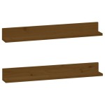 vidaXL Rafturi de perete 2 buc. maro miere 80x11x9 cm lemn masiv pin vidaXL Rafturi de perete 2 buc. maro miere 80x11x9 cm lemn masiv pin