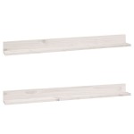 vidaXL Rafturi de perete, 2 buc., alb, 110x11x9 cm, lemn masiv de pin