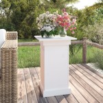vidaXL Suport pentru flori, alb, 40x40x60 cm, lemn masiv de pin vidaXL Suport pentru flori, alb, 40x40x60 cm, lemn masiv de pin