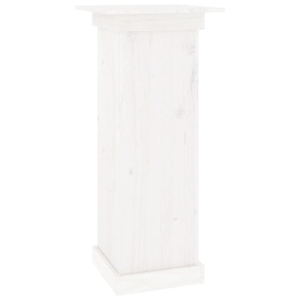 vidaXL Suport pentru flori, alb, 40x40x90 cm, lemn masiv de pin