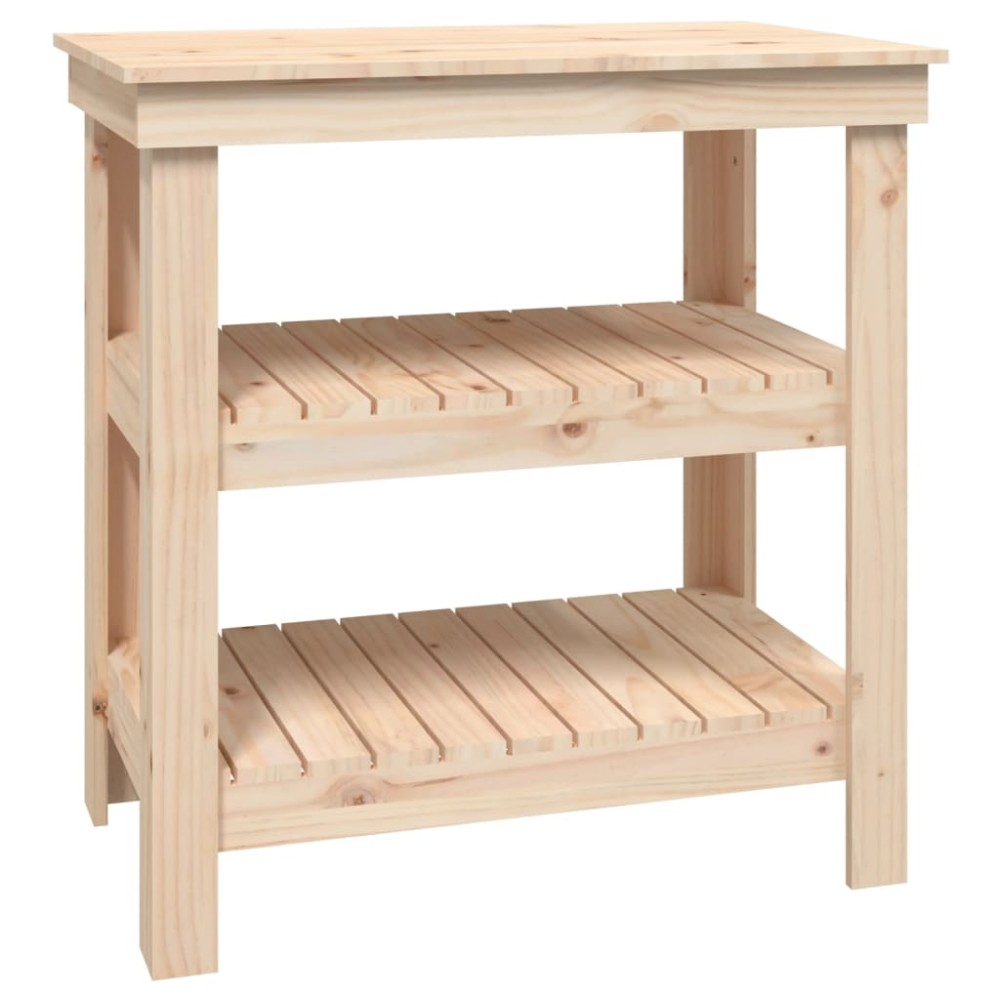 vidaXL Banc de lucru, 78,5x50x80 cm, lemn masiv pin