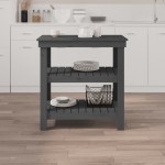 vidaXL Banc de lucru, gri, 78,5x50x80 cm, lemn masiv pin vidaXL Banc de lucru, gri, 78,5x50x80 cm, lemn masiv pin