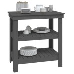 vidaXL Banc de lucru, gri, 78,5x50x80 cm, lemn masiv pin vidaXL Banc de lucru, gri, 78,5x50x80 cm, lemn masiv pin