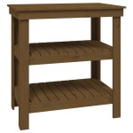 vidaXL Banc de lucru, maro miere, 78,5x50x80 cm, lemn masiv pin vidaXL Banc de lucru, maro miere, 78,5x50x80 cm, lemn masiv pin