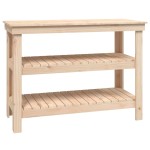 vidaXL Banc de lucru, 110,5x50x80 cm, lemn masiv pin