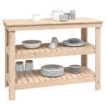vidaXL Banc de lucru, 110,5x50x80 cm, lemn masiv pin