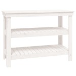 vidaXL Banc de lucru, alb, 110,5x50x80 cm, lemn masiv pin vidaXL Banc de lucru, alb, 110,5x50x80 cm, lemn masiv pin