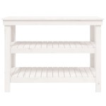 vidaXL Banc de lucru, alb, 110,5x50x80 cm, lemn masiv pin vidaXL Banc de lucru, alb, 110,5x50x80 cm, lemn masiv pin