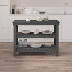 vidaXL Banc de lucru, gri, 110,5x50x80 cm, lemn masiv pin vidaXL Banc de lucru, gri, 110,5x50x80 cm, lemn masiv pin