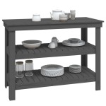 vidaXL Banc de lucru, gri, 110,5x50x80 cm, lemn masiv pin vidaXL Banc de lucru, gri, 110,5x50x80 cm, lemn masiv pin