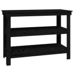 vidaXL Banc de lucru, negru, 110,5x50x80 cm, lemn masiv pin vidaXL Banc de lucru, negru, 110,5x50x80 cm, lemn masiv pin