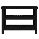 vidaXL Banc de lucru, negru, 110,5x50x80 cm, lemn masiv pin vidaXL Banc de lucru, negru, 110,5x50x80 cm, lemn masiv pin