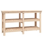 vidaXL Banc de lucru, 142,5x50x80 cm, lemn masiv pin
