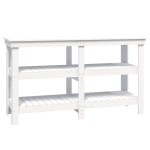 vidaXL Banc de lucru, alb, 142,5x50x80 cm, lemn masiv pin vidaXL Banc de lucru, alb, 142,5x50x80 cm, lemn masiv pin