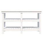 vidaXL Banc de lucru, alb, 142,5x50x80 cm, lemn masiv pin vidaXL Banc de lucru, alb, 142,5x50x80 cm, lemn masiv pin