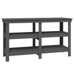vidaXL Banc de lucru, gri, 142,5x50x80 cm, lemn masiv pin vidaXL Banc de lucru, gri, 142,5x50x80 cm, lemn masiv pin