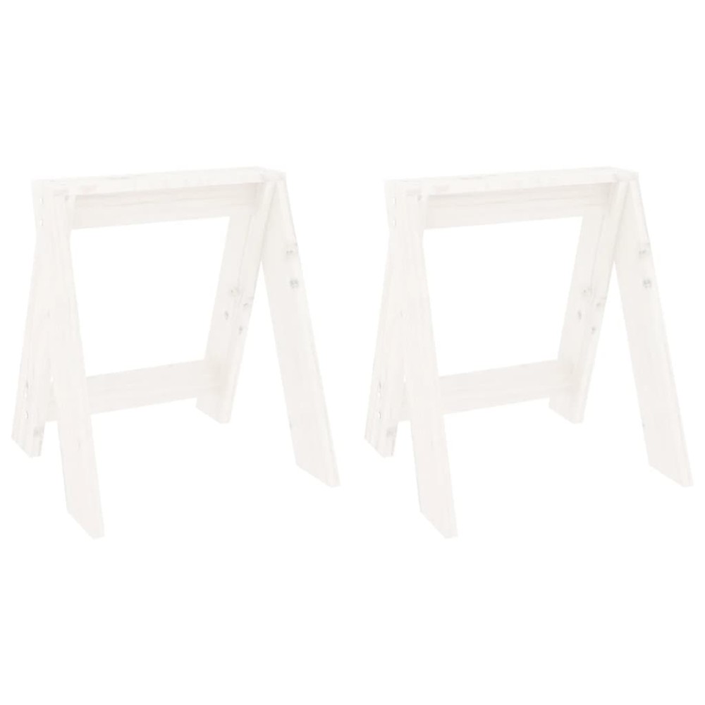 vidaXL Scaune, 2 buc., alb, 40x40x45 cm, lemn masiv de pin
