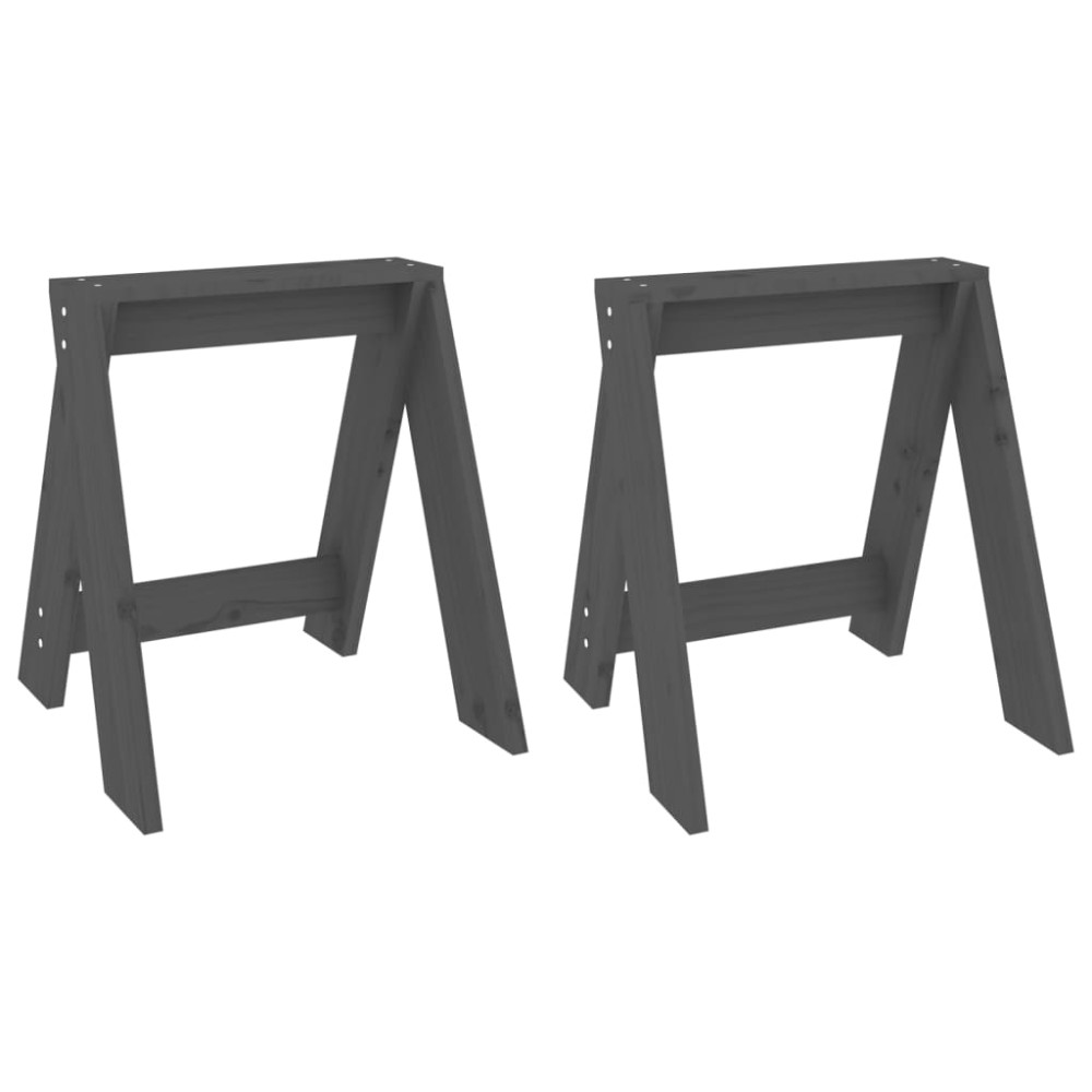 vidaXL Scaune, 2 buc., gri, 40x40x45 cm, lemn masiv de pin