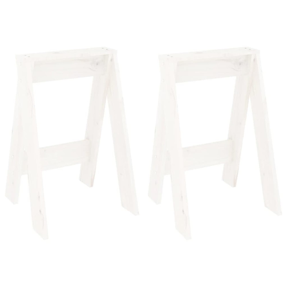 vidaXL Scaune, 2 buc., alb, 40x40x60 cm, lemn masiv de pin