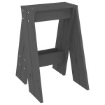 vidaXL Scaune, 2 buc., gri, 40x40x60 cm, lemn masiv de pin