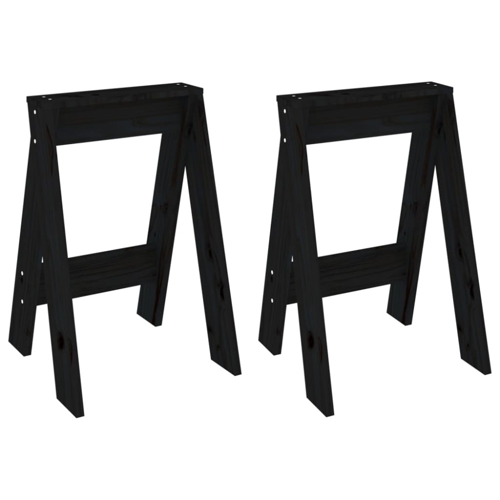vidaXL Scaune, 2 buc., negru, 40x40x60 cm, lemn masiv de pin