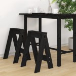 vidaXL Scaune, 2 buc., negru, 40x40x60 cm, lemn masiv de pin vidaXL Scaune, 2 buc., negru, 40x40x60 cm, lemn masiv de pin
